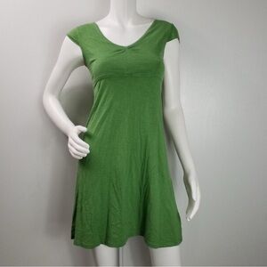Horny Toad Rosemarie dress Kelly green grass green cap sleeve organic cotton XS